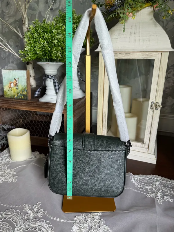 Coach Gemma Crossbody Bag with Jeweled Buckle Amazon Green Purse - Image 4