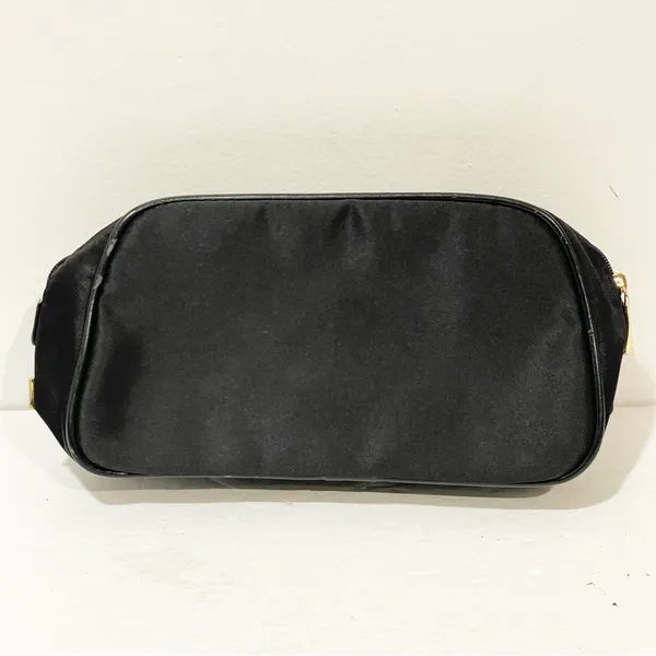 CHRISTIAN DIOR‎ Parfums Black Gold Satin Bow Zippered Clutch Cosmetic Bag - Image 5