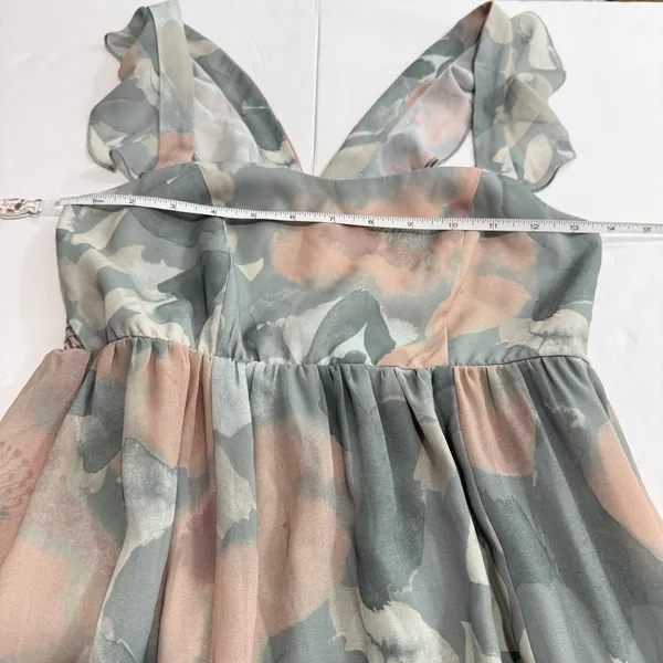 Show Me Your Mumu Reese Ruffle Sage I Do Floral June Maxi Dress SMALL - Image 9