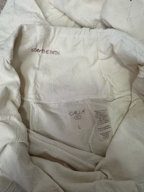 CALIA by Carrie Underwood Cream Textured Leggings - Image 3