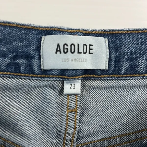 AGOLDE Women's Size 23 High Rise Tapered Utility Jeans Blue Denim Straight Leg - Image 2
