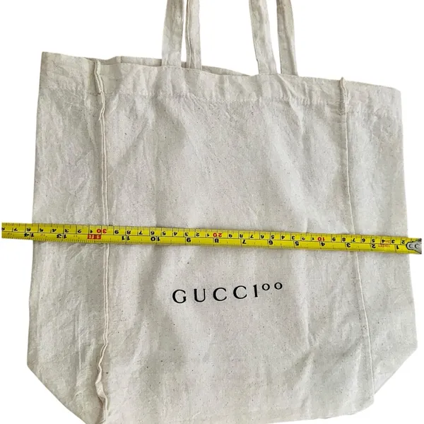 Gucci Cotton Canvas Reusable Tote Bag Dustbag - Image 5