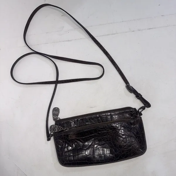 Vintage Y2K 90s Brighton Crocodile Leather Croc Wallet Organizer Crossbody Purse - Image 8