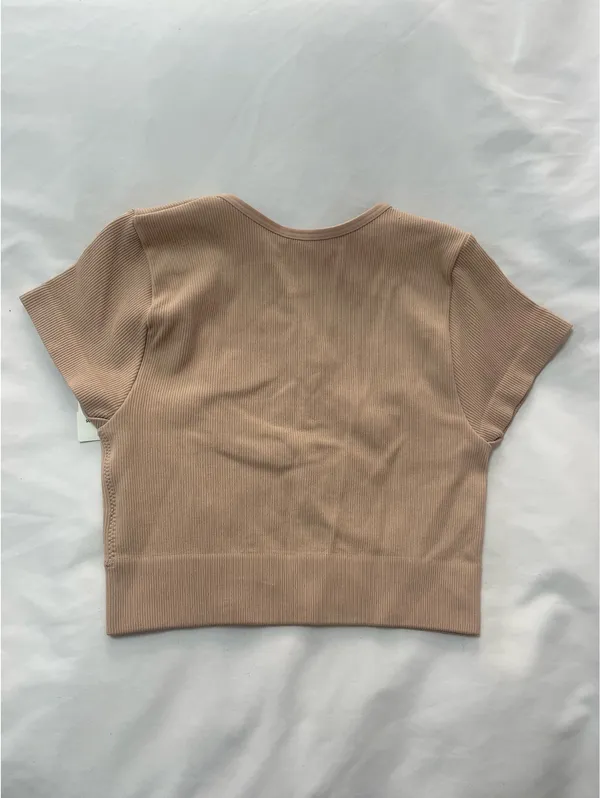 Aerie Tan Cropped Tee  - Image 2