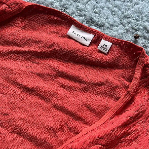 BABATON Animal Print Orange Mesh LS Bodysuit‎ - Image 3