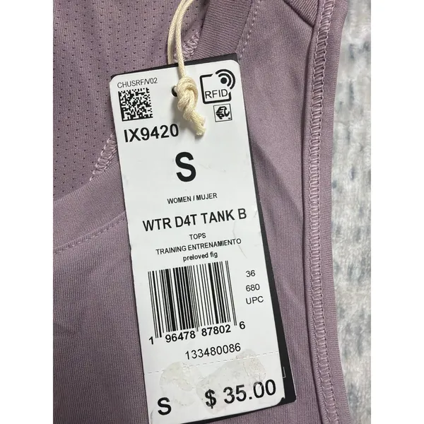 Adidas WTR D4T Training Tank Top Fig Purple IX9420 Womens Small NWT - Image 3