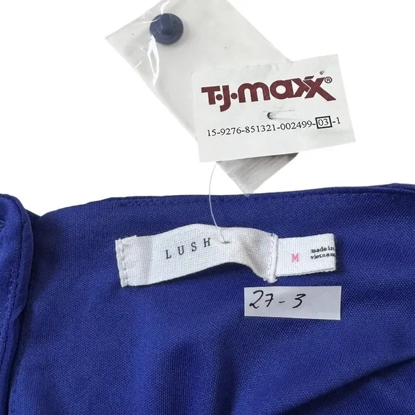 Lush Clothing Womens Size Medium Blue Dress Blouson Maxi Cap Sleeve Round Neck NWT | 27-3 - Image 6