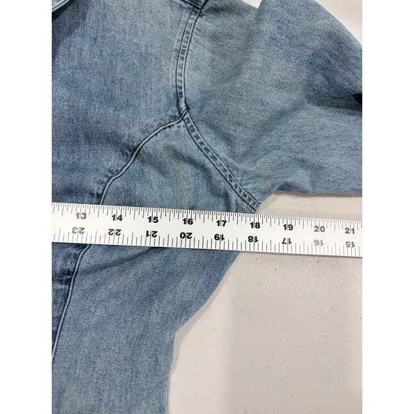 Vintage Guess Jeans USA Y2K Denim‎ Mini Dress Distressed Shacket 7 AS IS - Image 13