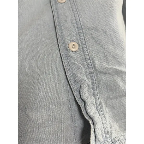Levis Relaxed Fit Chambray Button Down Womens Size S Light Blue Denim Cotton - Image 2