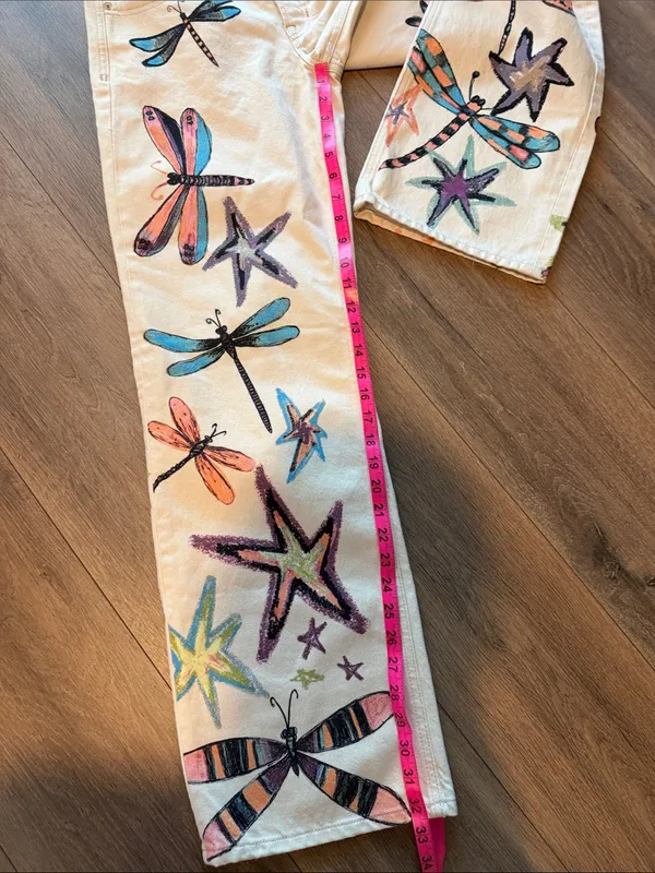 Free People Tennessee Low Rise Illusion Jeans- Dragonfly- size 28 - Image 8