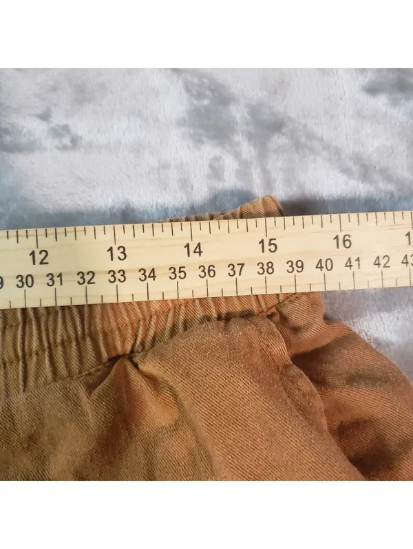 Volcom Women's Brown Cut Off Shorts L 100% Cotton Fringe Drawstring - Image 4