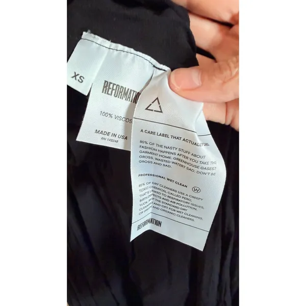 Reformation Maxi Dress Womens XS Black Jezebel Open Back Halter Formal Gown NWT - Image 6