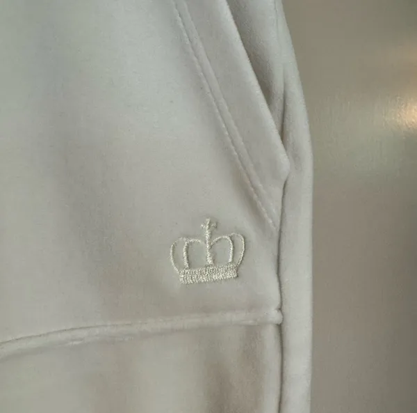 SALE! Ivory Juicy Couture Velour Track Pants Size XL EUC - Image 3