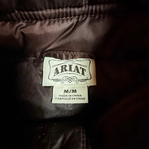 Ariat Womens Brown Quilted‎ Western Equestrian Puffer Vest Size Medium Full Zip - Image 5