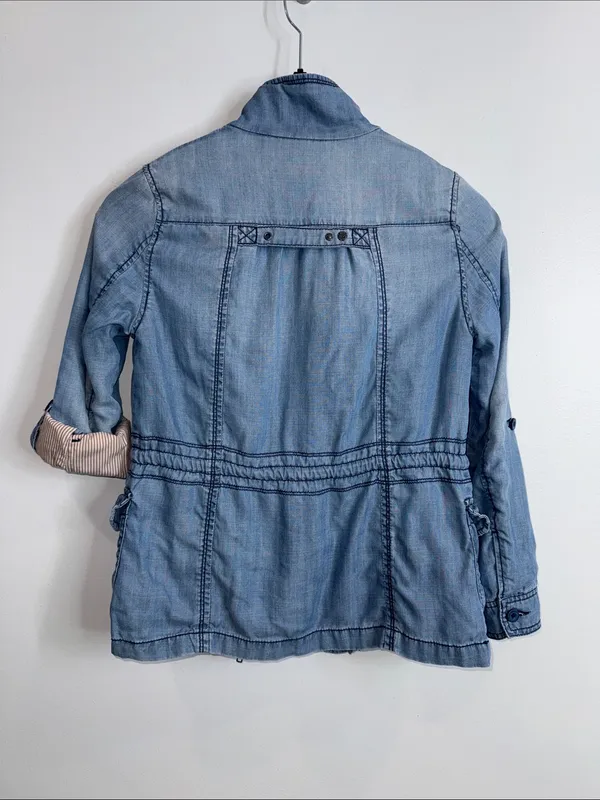 Anthropologie Marrakech anorak utility chambray jacket size XS petite - Image 6