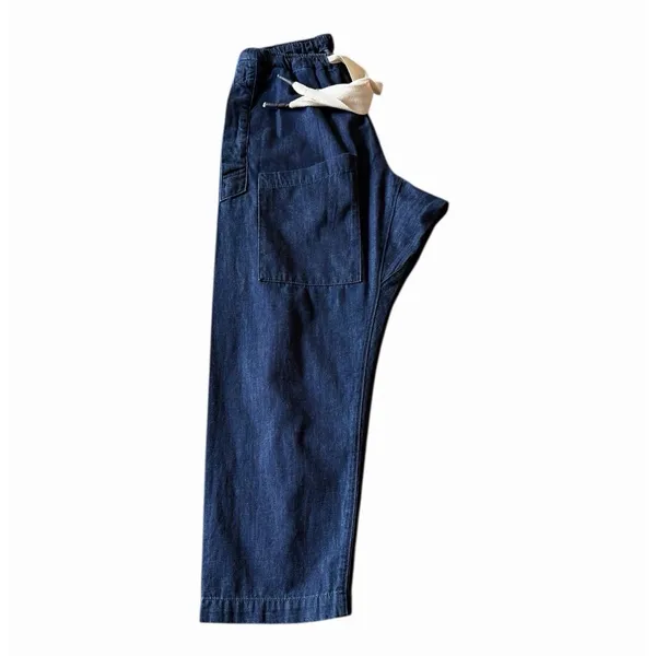 Sandrine Rose NWT Dark Indigo Denim Cargo Crop Pants Drawstring Small - Image 7