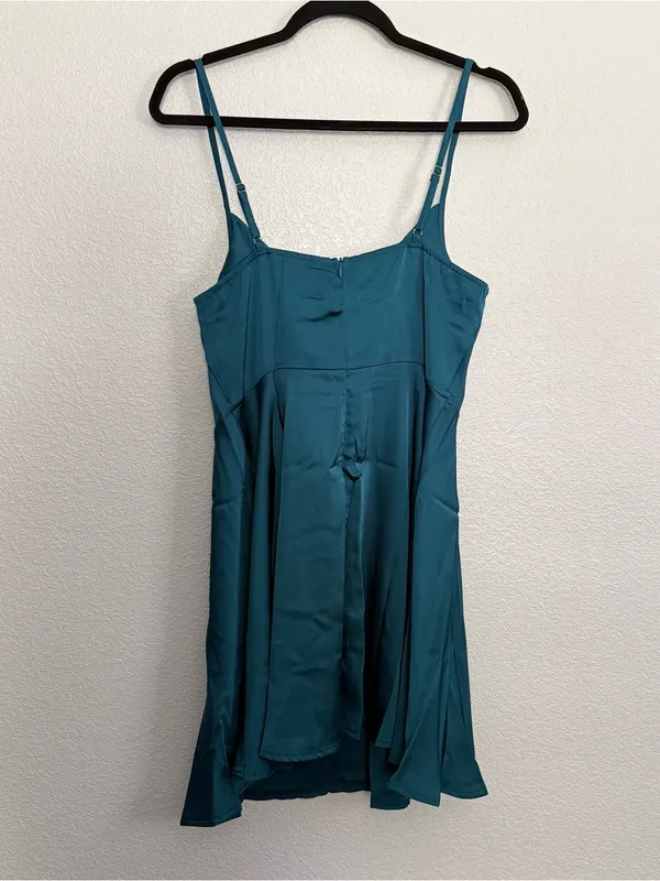 NEW Cupshe Cowl Neck Satin Short Mini Dress Cami Strap Formal Dress Medium - Image 6
