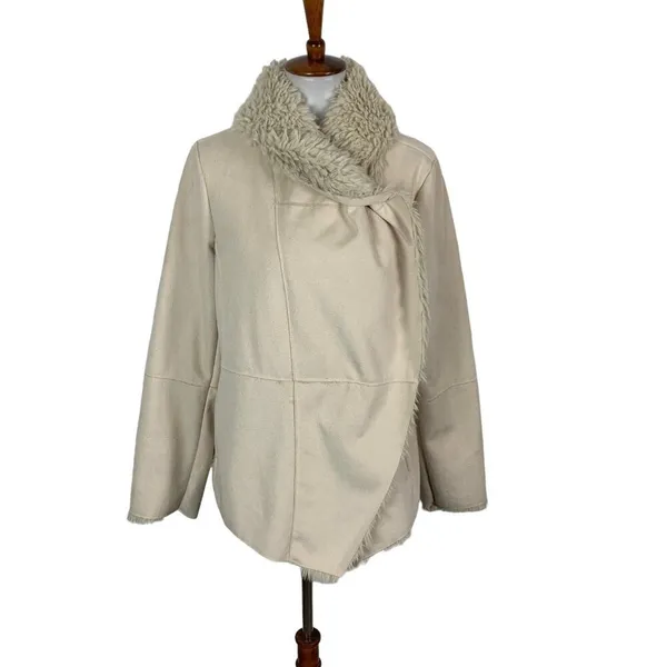Altar’d‎ State Jacket Large Tan Faux Suede Cottagecore Soft Moto - Image 4