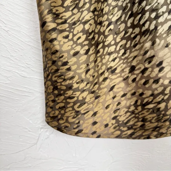 Victoria Secret Brown Animal Print Camisole Tank Top Women’s M Glam Satin Blouse - Image 3