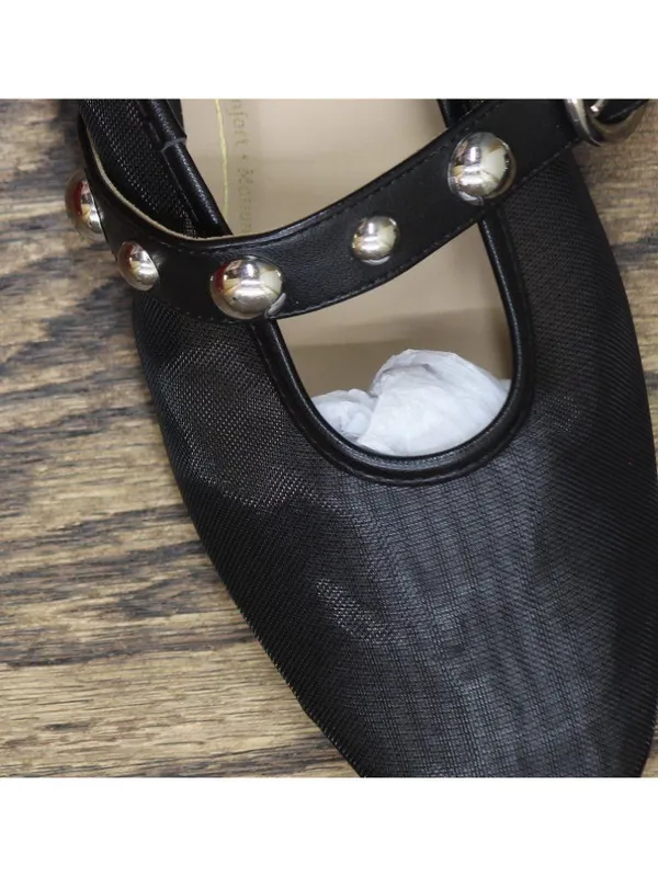 NWT Journee Collection Womens Naveah Mesh Studded Flats NAVEAH Black 8.5M - Image 15