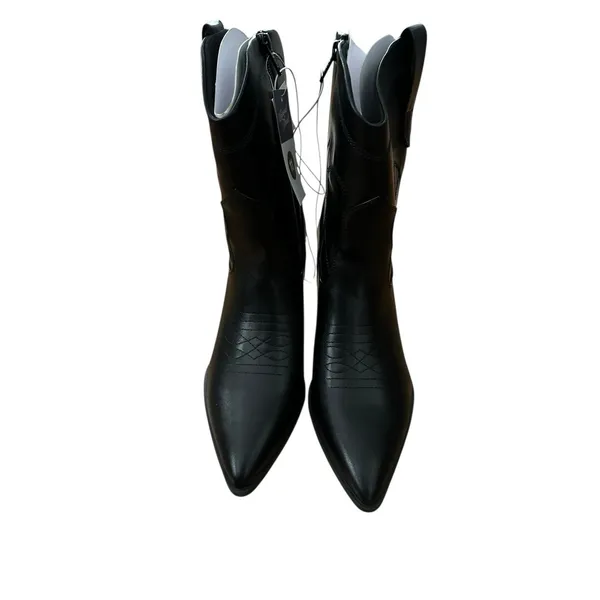A New Day Ankle Boots Donna Women's Size 10 Black 3½" Heel Side Zip Faux Leather - Image 6
