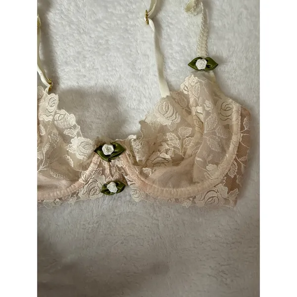For Love and Lemons x Victoria's Secret Sweetheart Lace Bra size S Rose Floral - Image 4