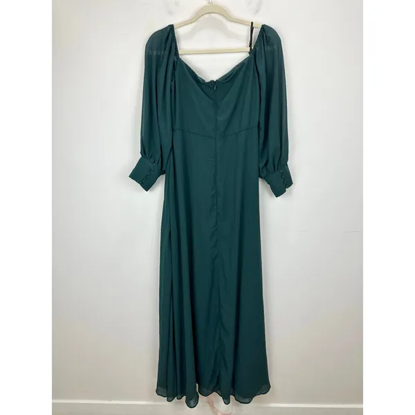 Lulus Feel the Romance Emerald Green Of The Shoulder Maxi Dress Formal L NWT - Image 12