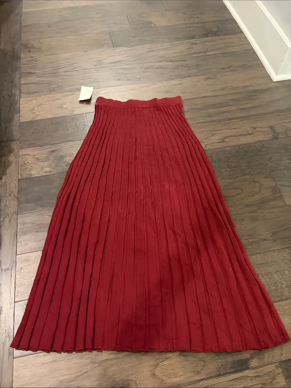 New With Tags A New Day Burgundy Rib Knit Sweater Skirt Sz M - Image 10
