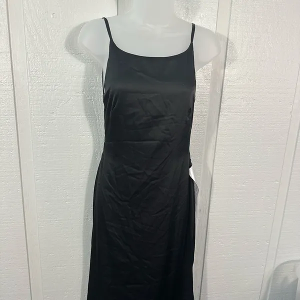 Leena For Mac Duggal Black Spaghetti Strap Dress Size 6 NWT - Image 9