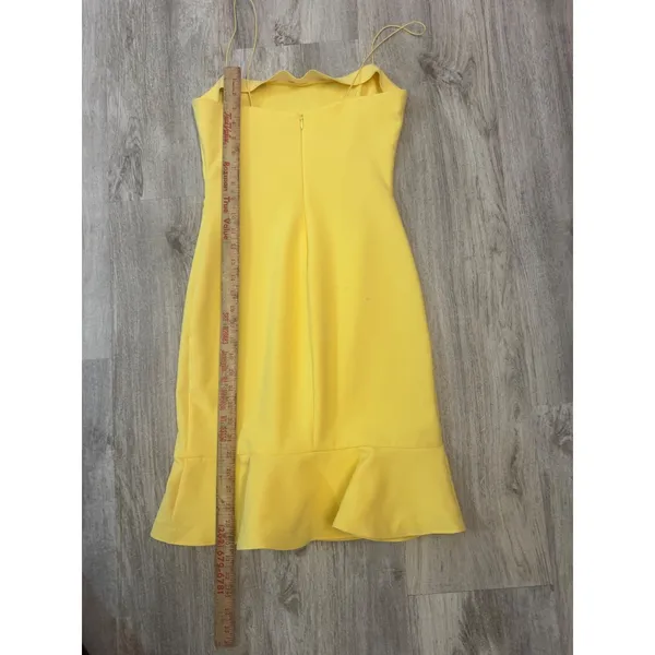 Likely‎ Banks Flounced Hem Slip Dress in Snapdragon yellow Size 2 - Image 5