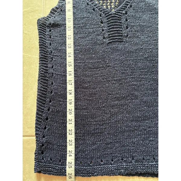 Lilly Pulitzer Vest Womens Medium Blue‎ Crochet Beachy Coastal Quiet Luxury - Image 7
