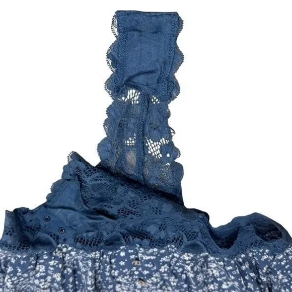 Free People Ditsy Floral Lace Bell Ruffle Sleeve Bodysuit Fairy Whimsical S - Image 7
