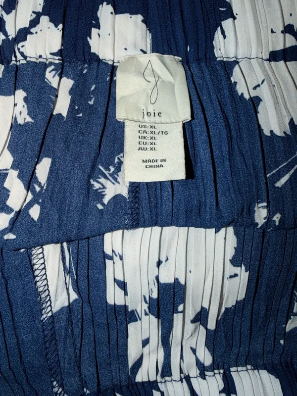 Joie Navy & White Floral Wide-Leg Pull-On Pants - Image 6