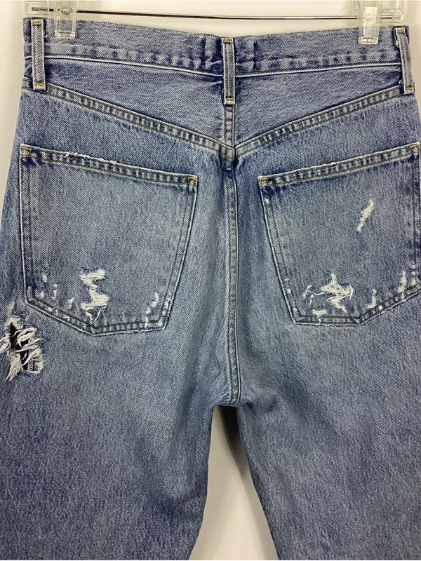 Agolde 90's Fit Mid Rise Button Fly Distressed Loose Fit Jeans Size 26 - Image 7