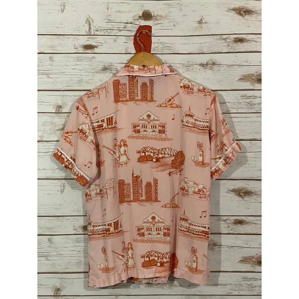 Katie Kime Nashville Toile Short Sleeve Pajama Top - Orange/Pink - Small - Image 11