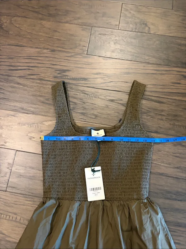 New With Tags Tuckernuck Olive Cotton Tiernan Dress Sz S - Image 5