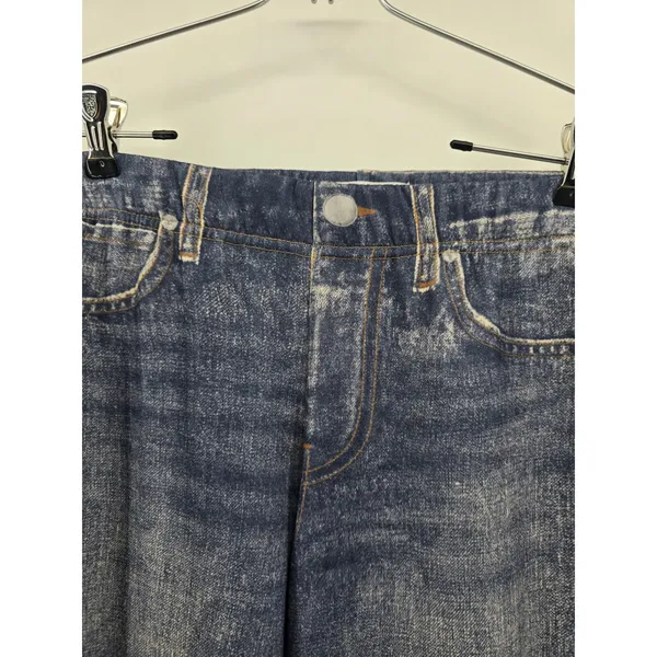 Mila Rosabella Trompe L'oeil Pants Womens M Blue‎ Denim Print Wide Leg Stretch - Image 2