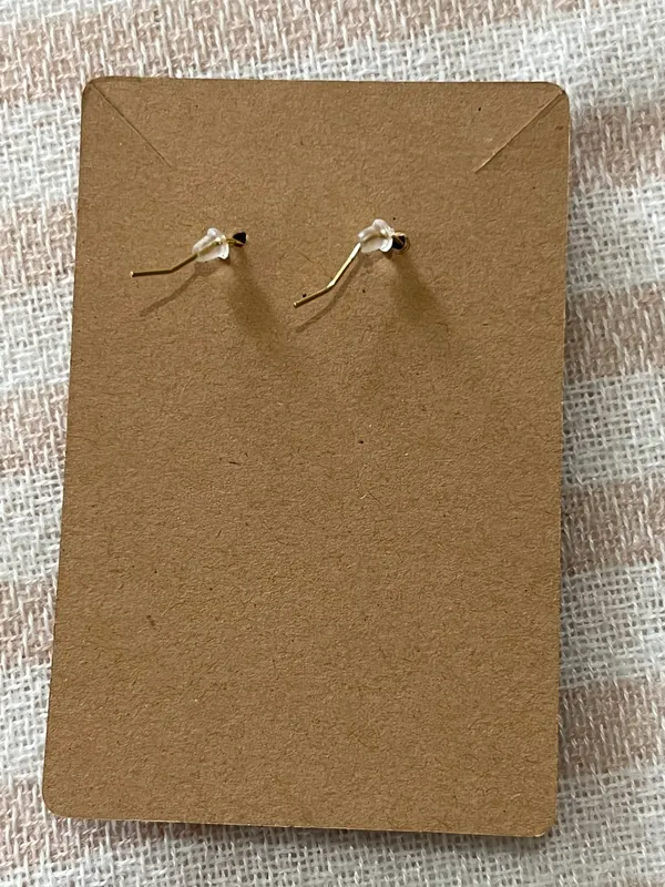 Handmade Teardrop Faceted Gold Tone Dangle Earrings New - Image 2