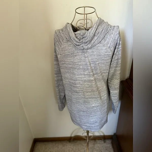 Aerie Gray Funnel Neck Long Sleeve Top with Pockets Size M - Image 10