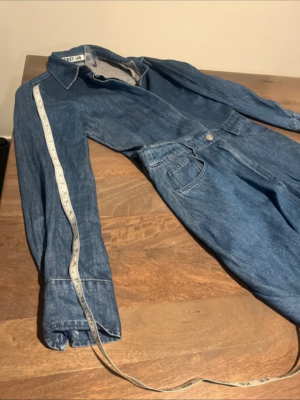 GREY LAB Blue Denim Wide-Leg Jumpsuit - Image 5