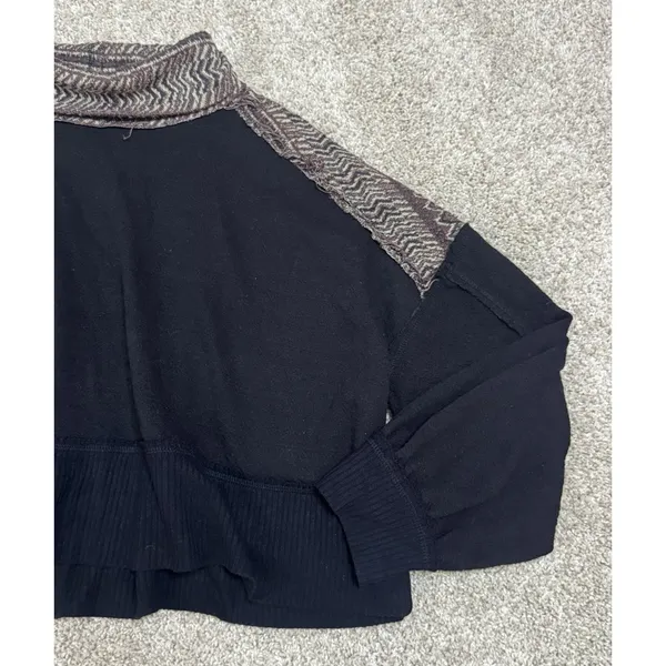 We The Free People At The Lodge Sweater Cropped Cowl Neck Fair Isle Knit Size S - Image 4