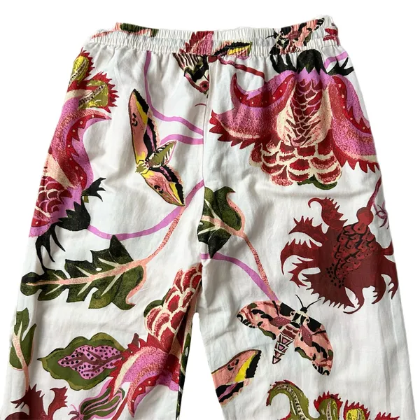 NEW Raphael Balme Anthropologie Flannel Sleep Pants Pink Combo Floral Lounge XS - Image 5