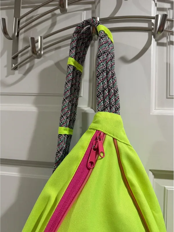 KAVU Rope Sling Bag Neon Lime Blue Pink Colorblock Y2K Outdoor Crossbody - Image 4