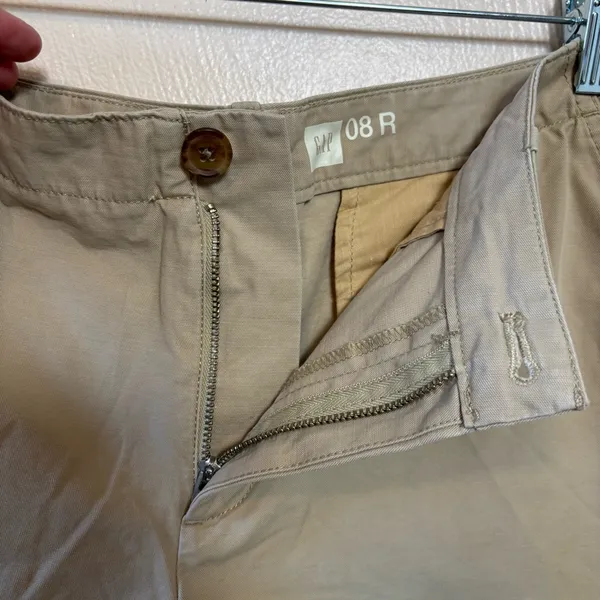 Gap Womens Shorts Chino Khaki‎ 100% Cotton Pockets Short Tan Size 8R - Image 2