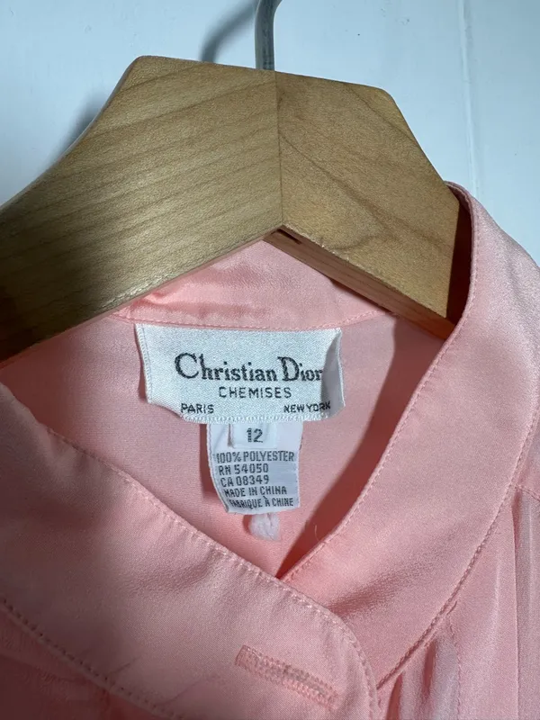 Christian Dior Vintage Pink Secretary Pleated Blouse - Image 3