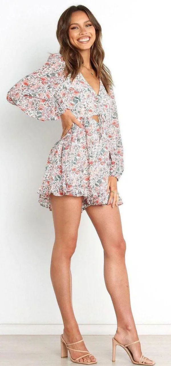 Floral Romper Multi Size 0 - Image 3