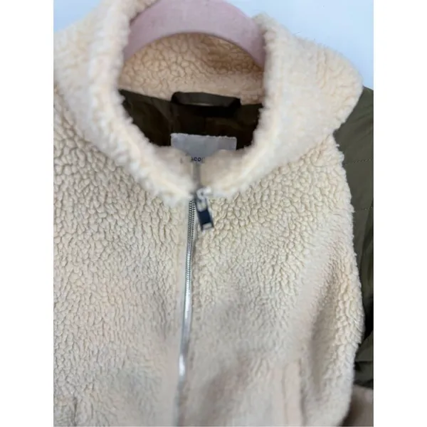 Jacqueline de Yong JDY Jdyiza Teddy Jacket Cream Sherpa Green Quilted XL - Image 10