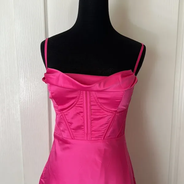 Princess Polly Spotlight Pink Satin Mini Dress - Image 4
