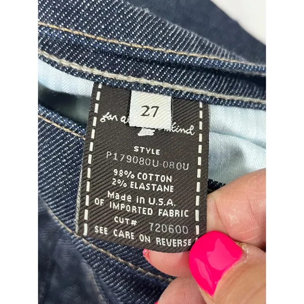 7 For‎ All Mankind Roxanne Slim Straight Leg Jeans Women 27 Dark Indigo USA Chic - Image 5