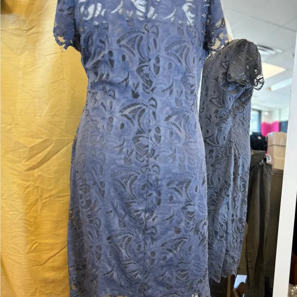 H&M‎ Lace Wrap Midi Dress in Slate BlueMAMA - Image 12